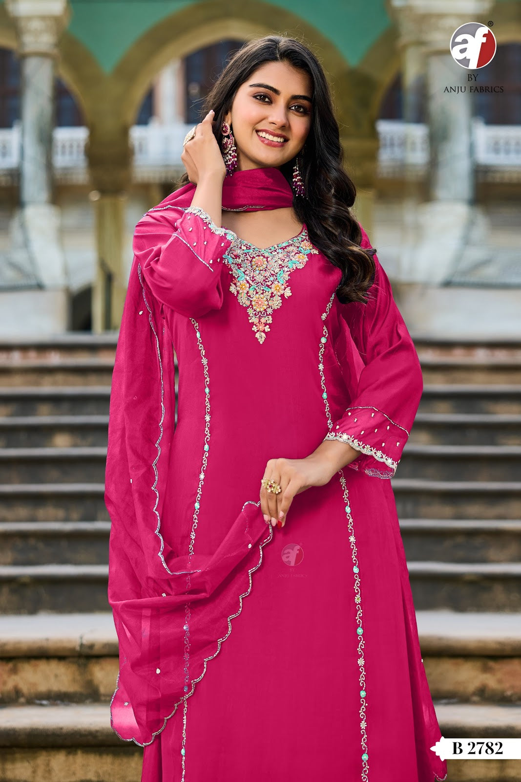 B 2781-2784 Af Modal Silk Readymade Anarkali Suits Wholesale Price