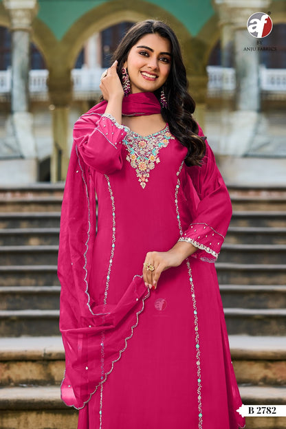 B 2781-2784 Af Modal Silk Readymade Anarkali Suits Wholesale Price