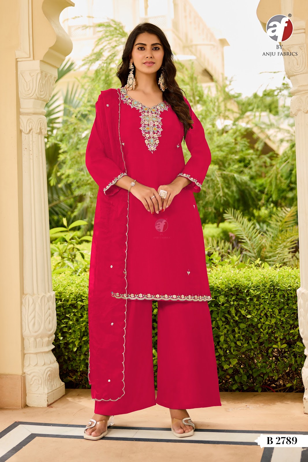 B 2789-2790 Af Modal Silk Readymade Plazzo Style Suits Manufacturer Gujarat
