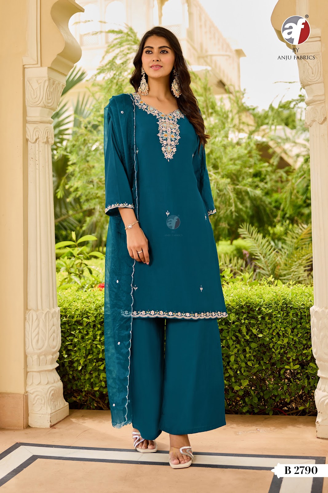 B 2789-2790 Af Modal Silk Readymade Plazzo Style Suits Manufacturer Gujarat