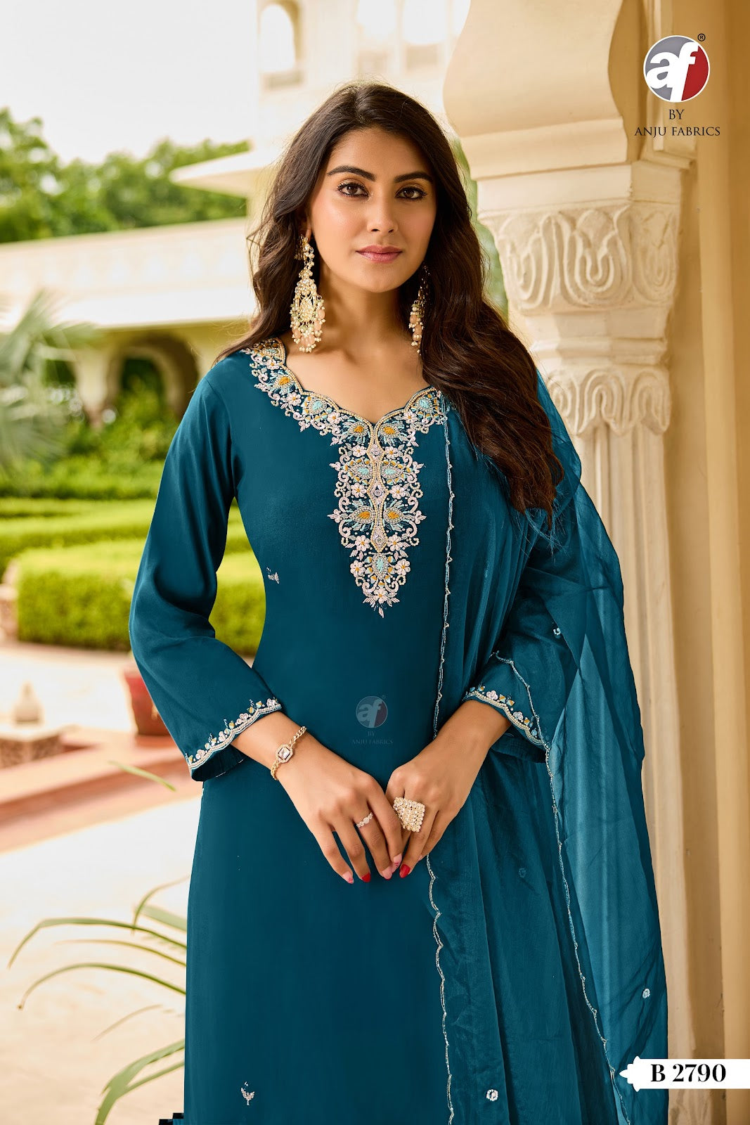 B 2789-2790 Af Modal Silk Readymade Plazzo Style Suits Manufacturer Gujarat