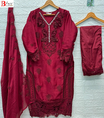 B 281 A To D Bilqis Chiffon Pakistani Readymade Suits Wholesale Price