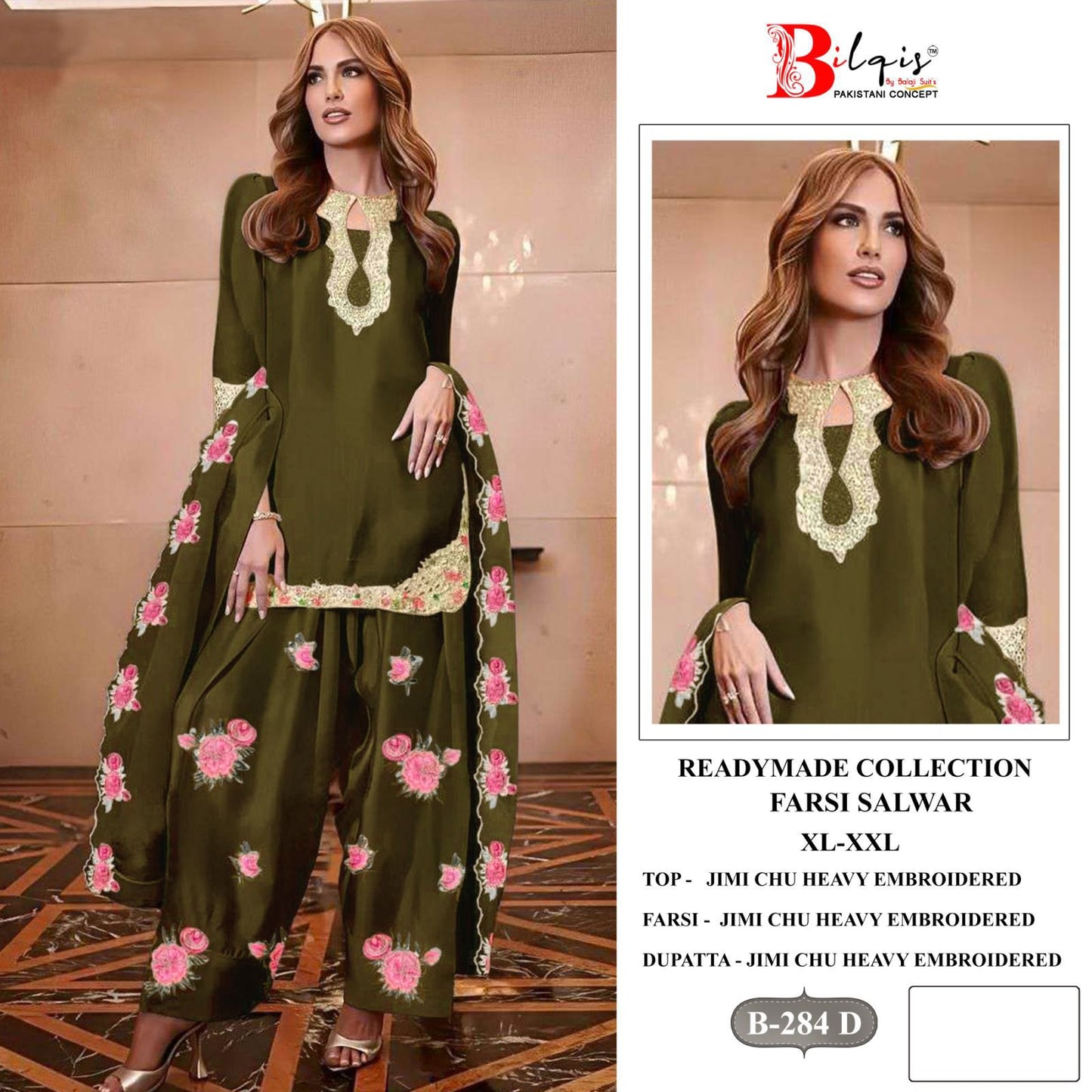 B 284 A To D Bilqis Jimmy Choo Pakistani Readymade Suits Wholesale