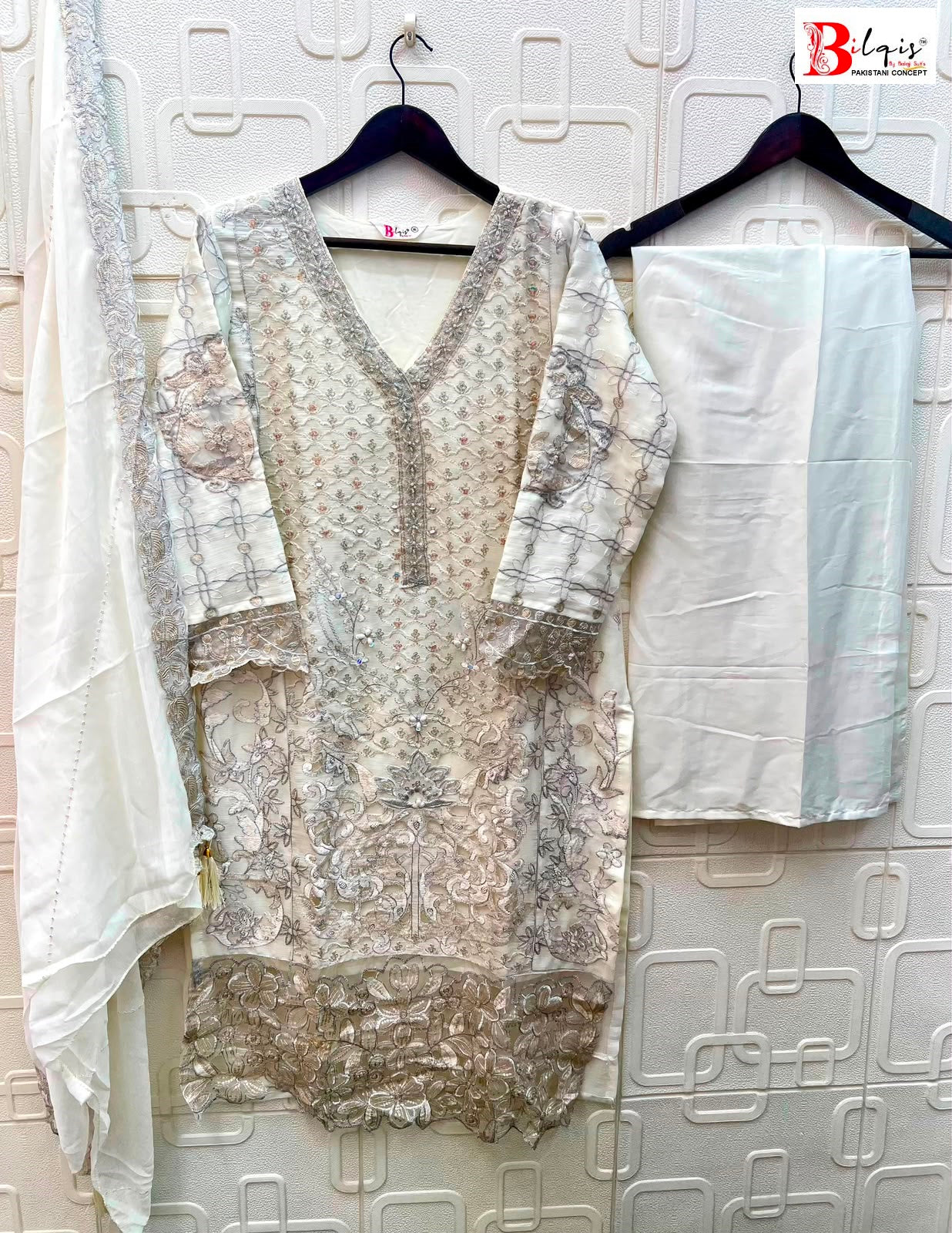 B 285 A To D Bilqis Chiffon Pakistani Readymade Suits Supplier India