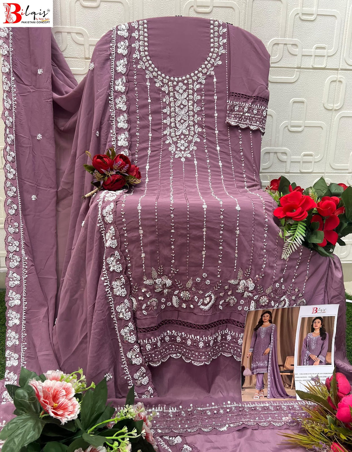 B 286 A To D Bilqis Fox Georgette Pakistani Salwar Suits Manufacturer India