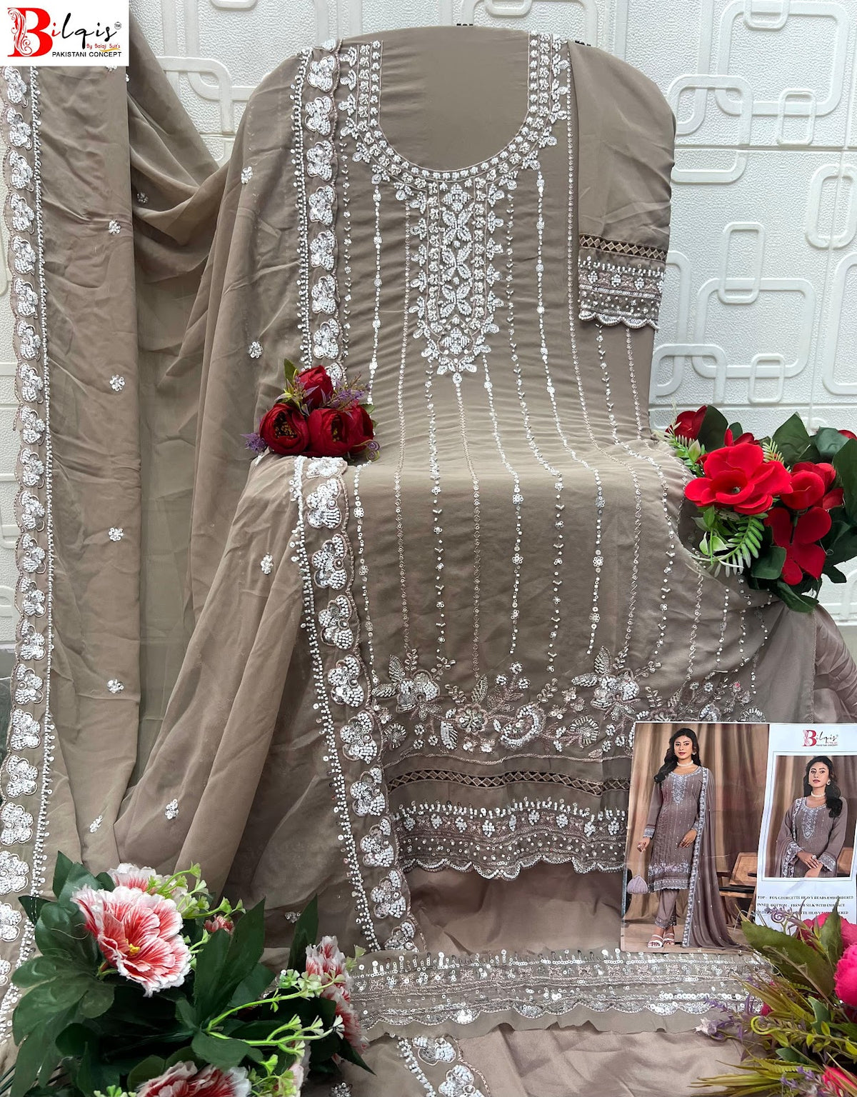 B 286 A To D Bilqis Fox Georgette Pakistani Salwar Suits Manufacturer India