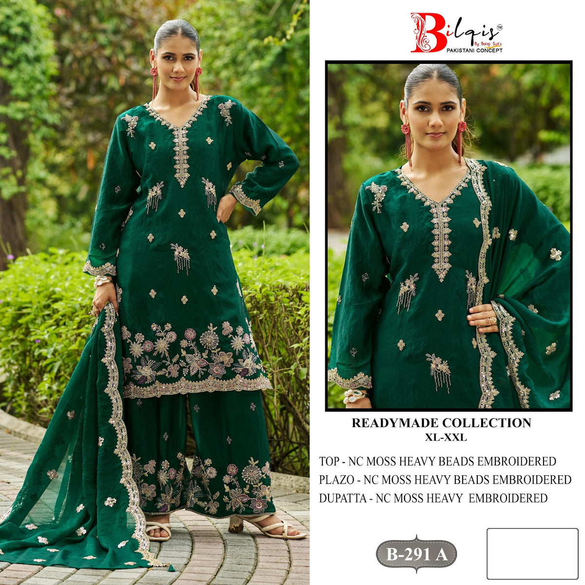 B 291 A To D Bilqis Nc Moss Pakistani Readymade Suits Wholesale Price