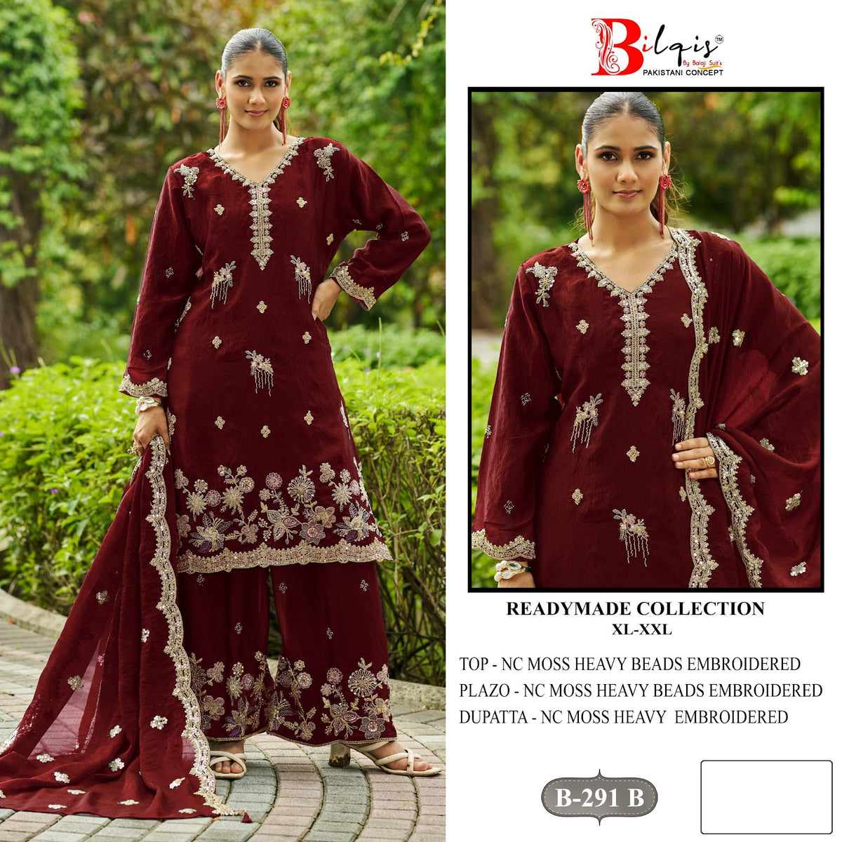 B 291 A To D Bilqis Nc Moss Pakistani Readymade Suits Wholesale Price