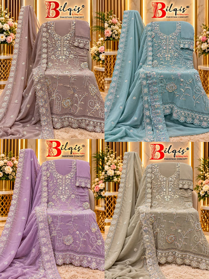 B 292 A To D Bilqis Fox Georgette Pakistani Salwar Suits Wholesale Price