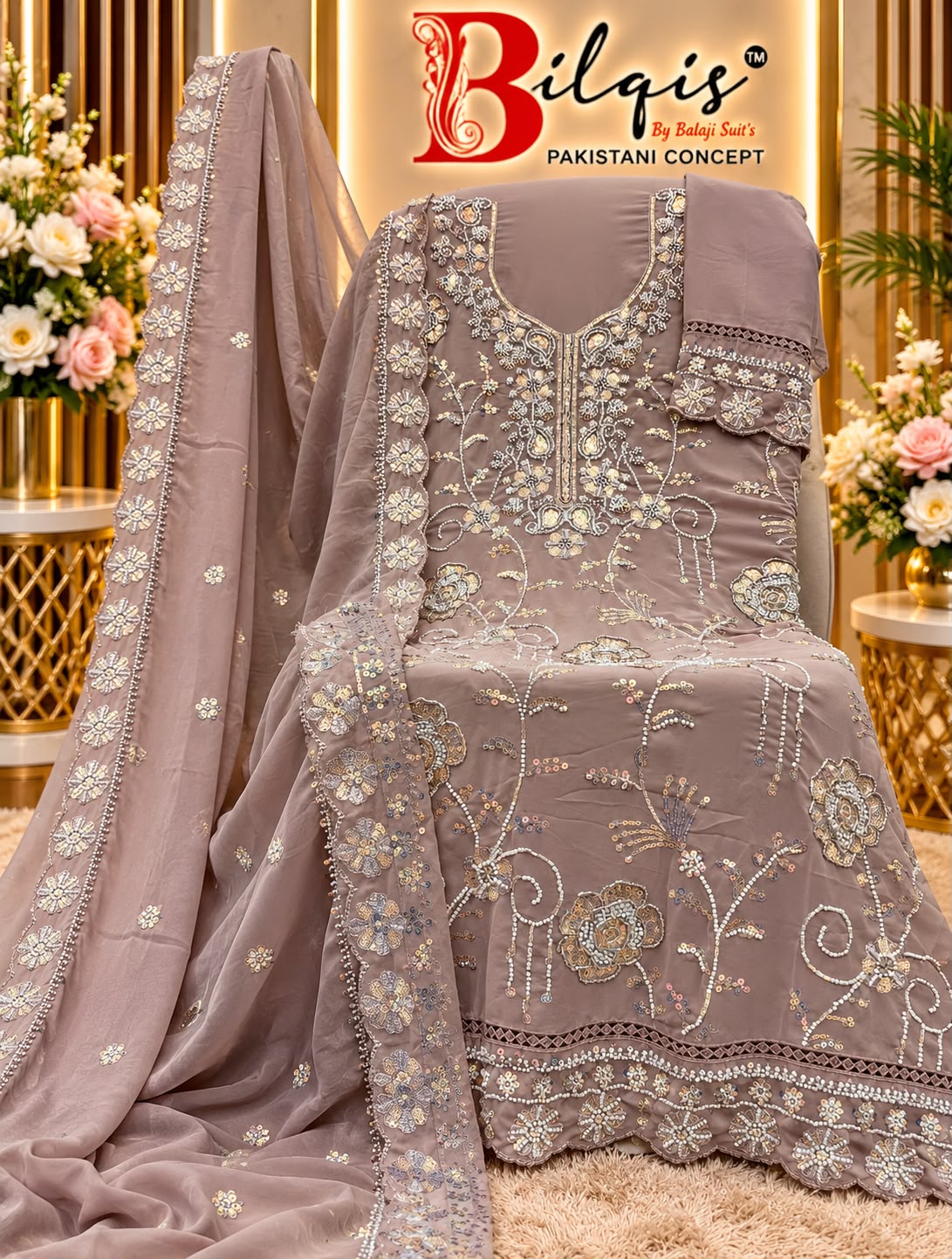 B 292 A To D Bilqis Fox Georgette Pakistani Salwar Suits Wholesale Price