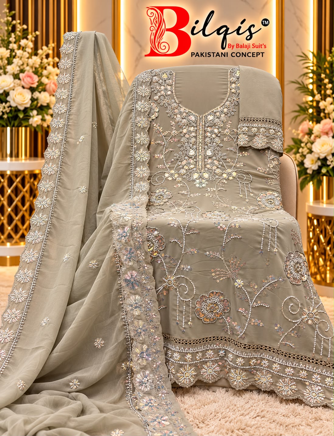 B 292 A To D Bilqis Fox Georgette Pakistani Salwar Suits Wholesale Price