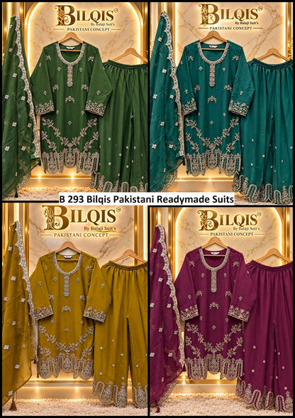 B 293 Bilqis Chiffon Pakistani Readymade Suits Wholesaler Ahmedabad