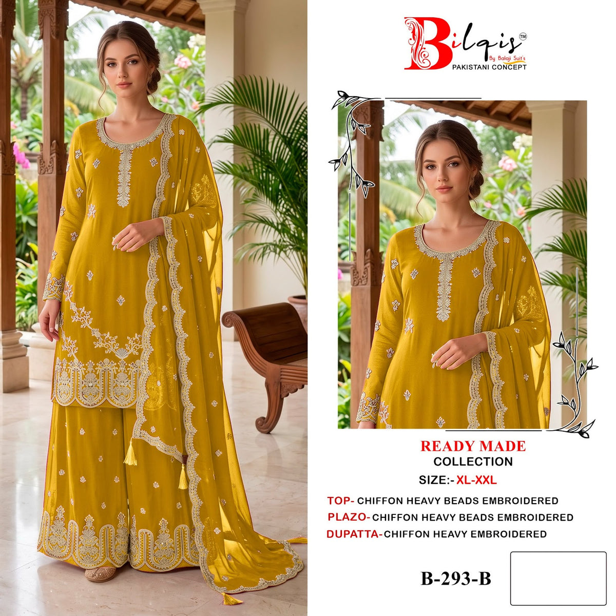B 293 Bilqis Chiffon Pakistani Readymade Suits Wholesaler Ahmedabad