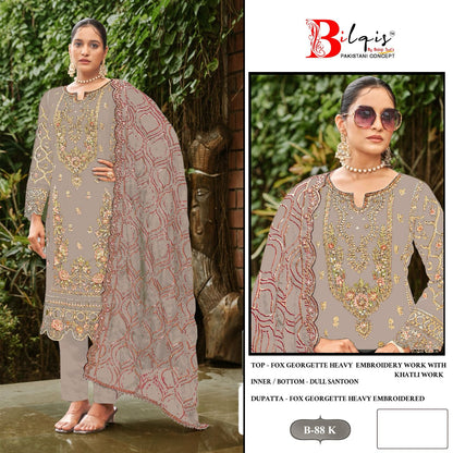 B 88 Jklm Bilqis Fox Georgette Pakistani Salwar Suits Supplier India