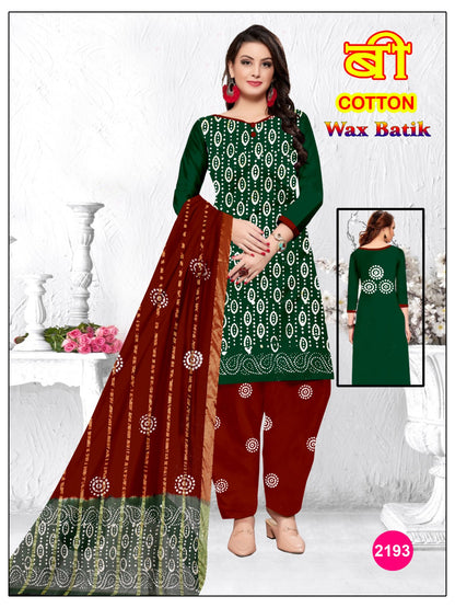 B Cotton Balajit Wax Batik Salwar Suits Manufacturer Gujarat