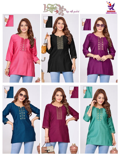 B Stylist 9 Mlm Kalash Lifestyle Rayon 14Kg Short Kurtis Exporter