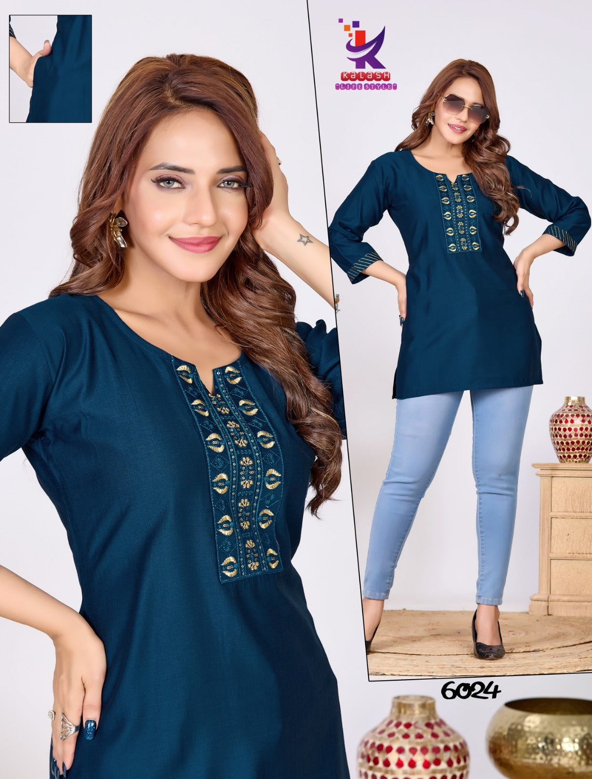 B Stylist 9 Mlm Kalash Lifestyle Rayon 14Kg Short Kurtis Exporter