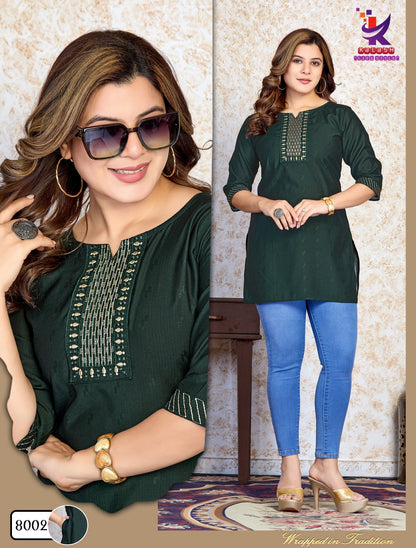 B Stylist With Pocket Mlm Kalash Lifestyle Rayon 14Kg Short Kurtis Wholesaler Gujarat
