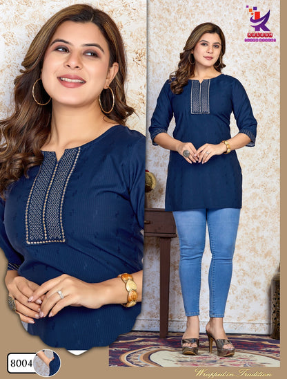 B Stylist With Pocket Mlm Kalash Lifestyle Rayon 14Kg Short Kurtis Wholesaler Gujarat