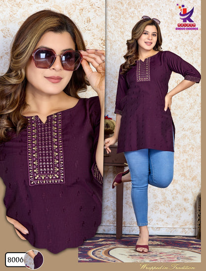 B Stylist With Pocket Mlm Kalash Lifestyle Rayon 14Kg Short Kurtis Wholesaler Gujarat
