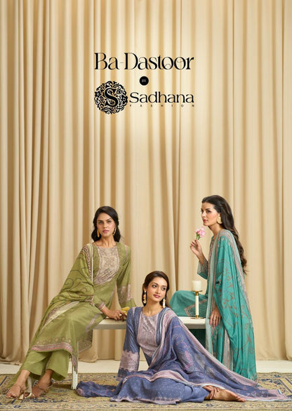 Ba Dastoor Sadhana Pure Muslin Pant Style Suits Supplier Ahmedabad