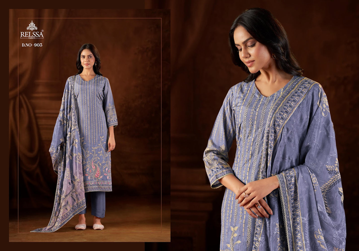 Baani 9 Relssa Fabrics Pure Muslin Pant Style Suits Wholesale Price