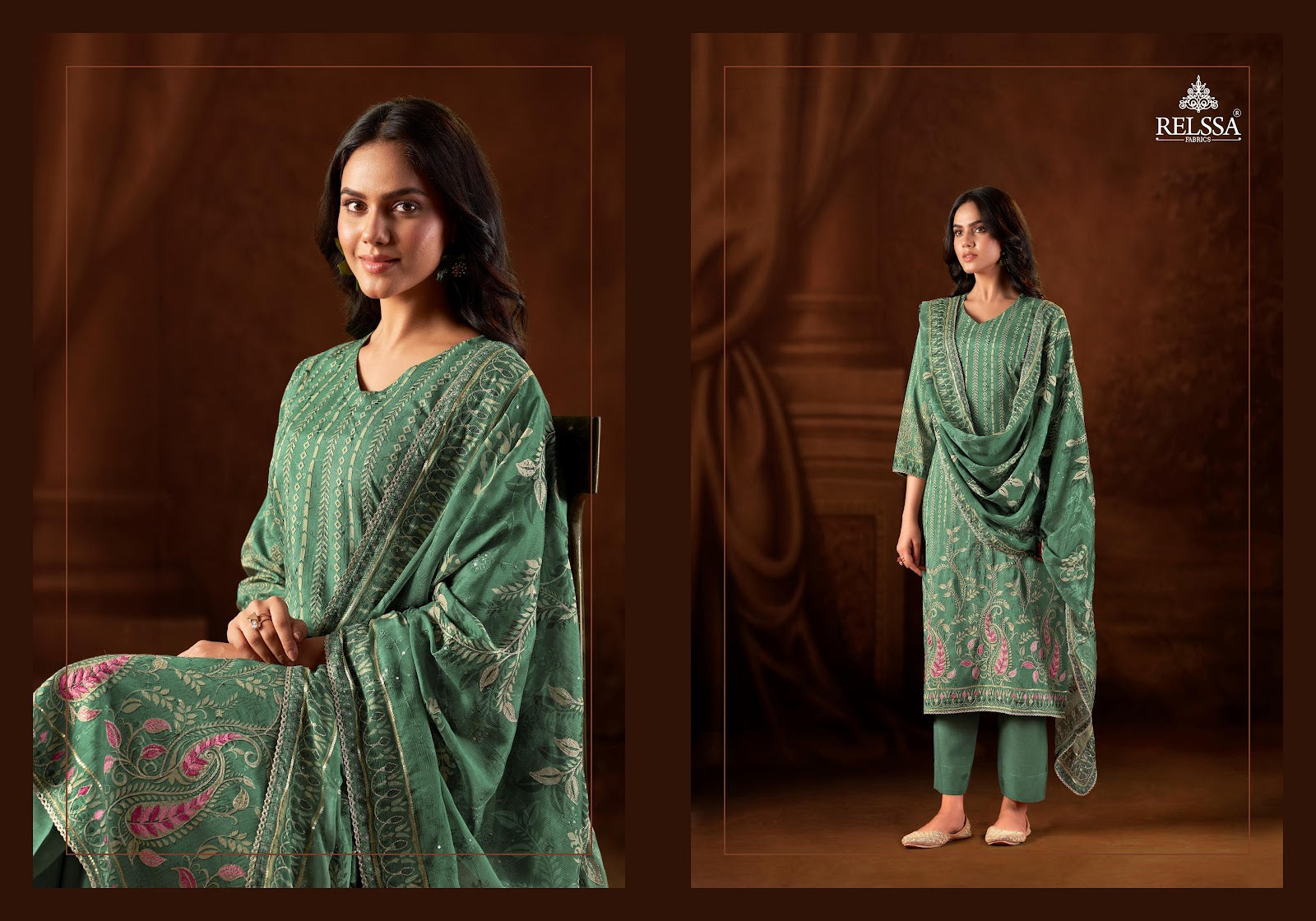 Baani 9 Relssa Fabrics Pure Muslin Pant Style Suits Wholesale Price