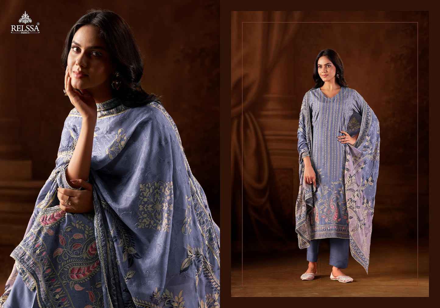 Baani 9 Relssa Fabrics Pure Muslin Pant Style Suits Wholesale Price