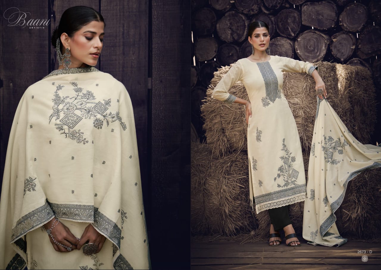 Baani Sargam Prints Cotton Jacquard Pant Style Suits Wholesaler Ahmedabad