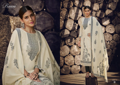 Baani Sargam Prints Cotton Jacquard Pant Style Suits Wholesaler Ahmedabad