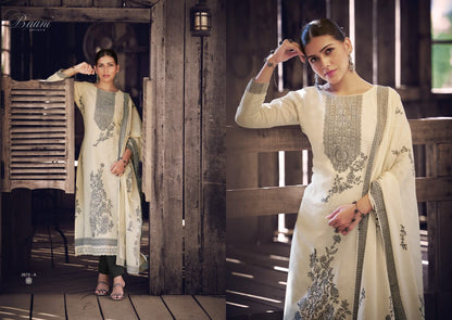 Baani Sargam Prints Cotton Jacquard Pant Style Suits Wholesaler Ahmedabad