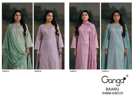 Baanu S4889 Ganga Cotton Pant Style Suits Manufacturer Ahmedabad