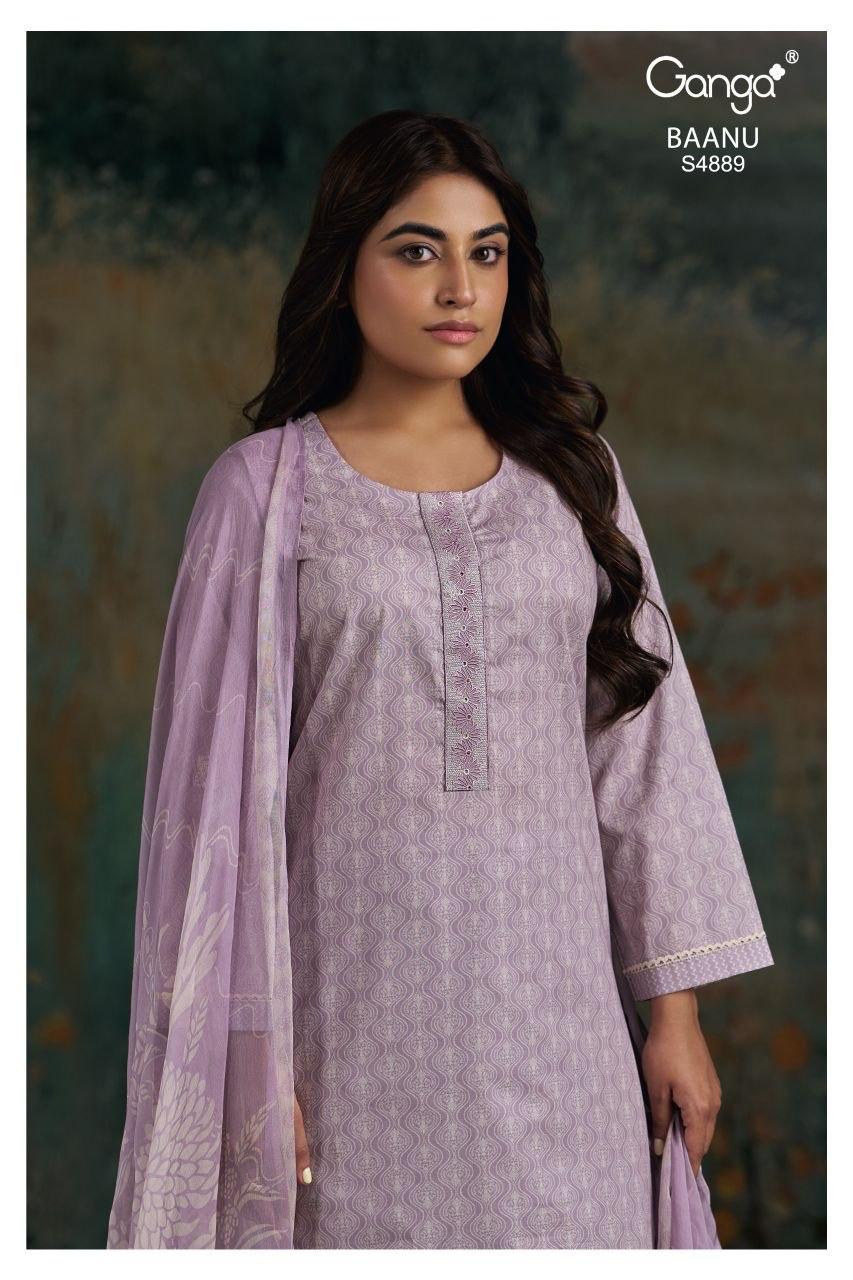 Baanu S4889 Ganga Cotton Pant Style Suits Manufacturer Ahmedabad