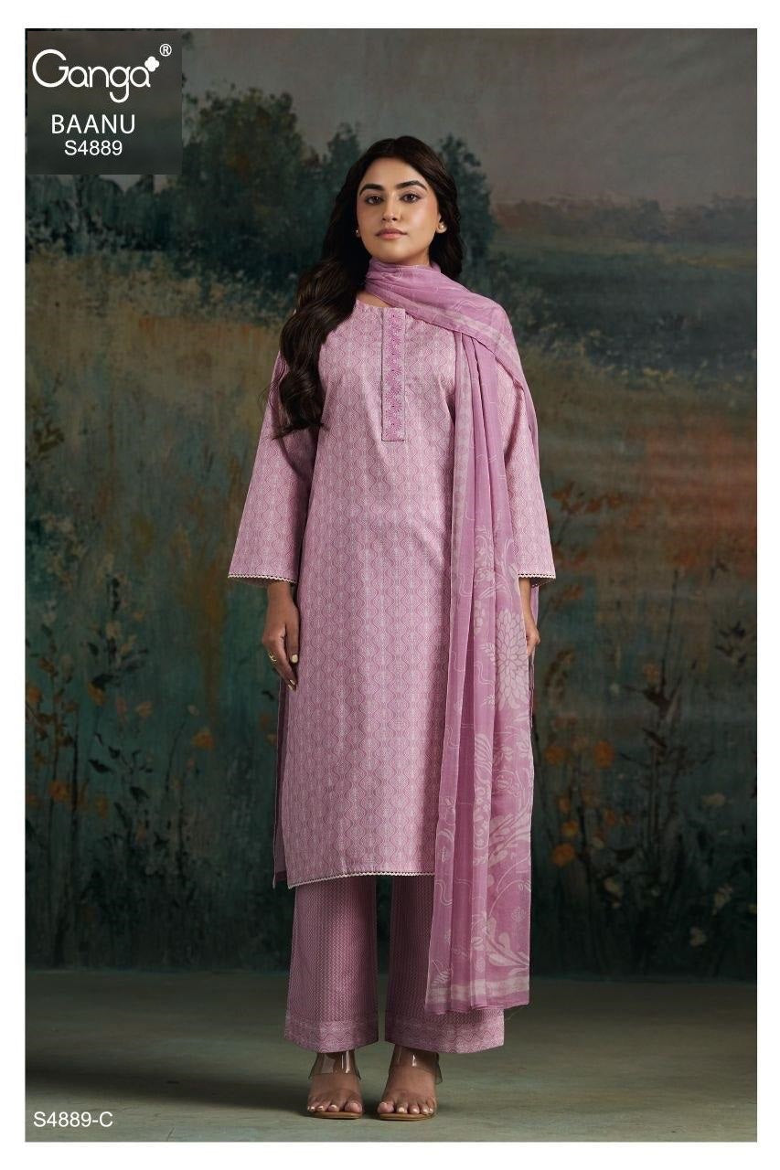 Baanu S4889 Ganga Cotton Pant Style Suits Manufacturer Ahmedabad