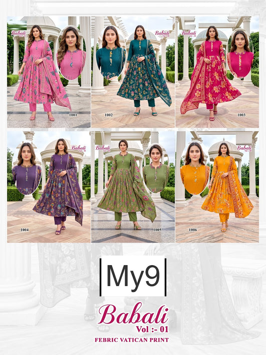 Babali Vol 1 My9 Vatican Readymade Anarkali Suits Manufacturer Gujarat