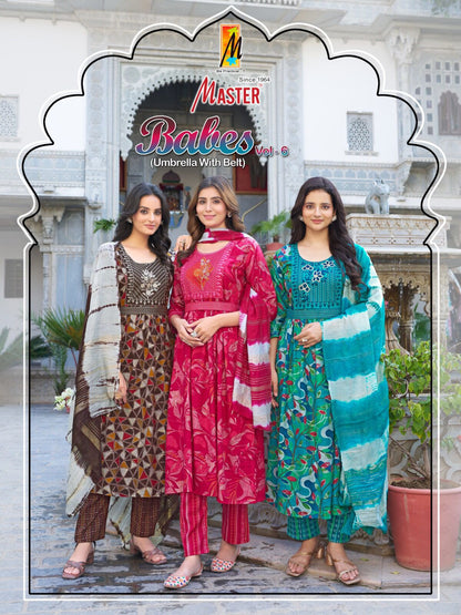 Babes Vol 6 Master Capsule Readymade Pant Style Suits Wholesaler Gujarat