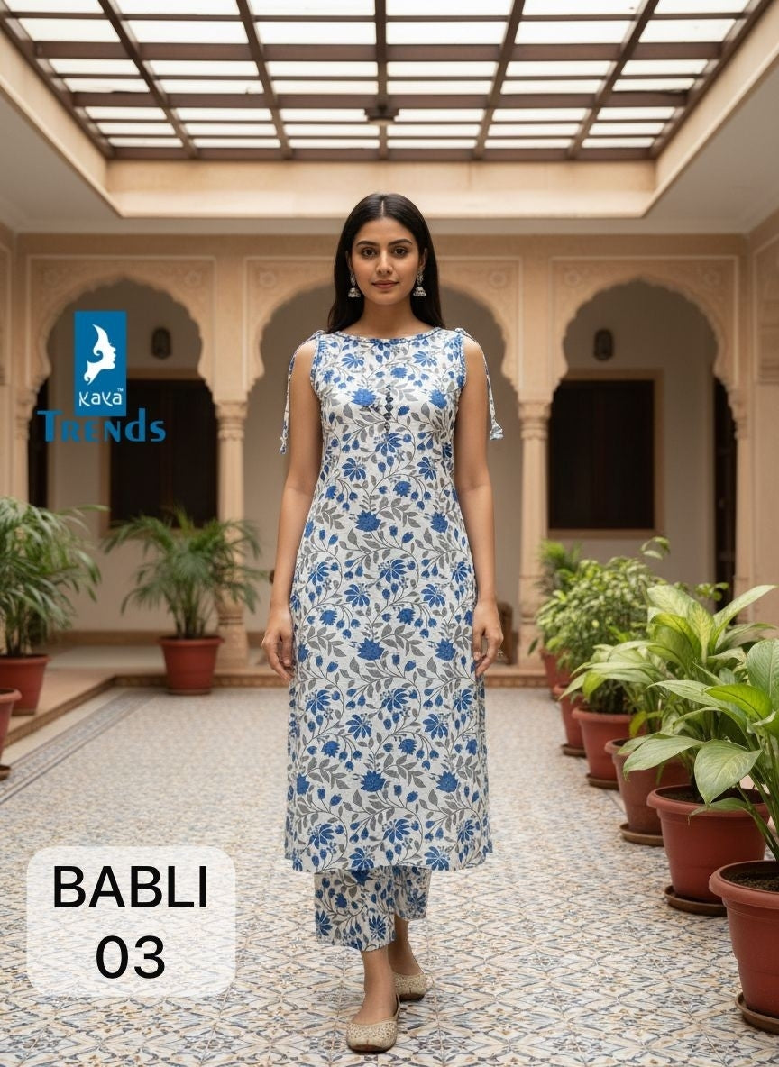 Babli Kaya Trends Cotton Kurti Pant Set Exporter Gujarat