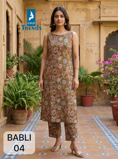 Babli Kaya Trends Cotton Kurti Pant Set Exporter Gujarat