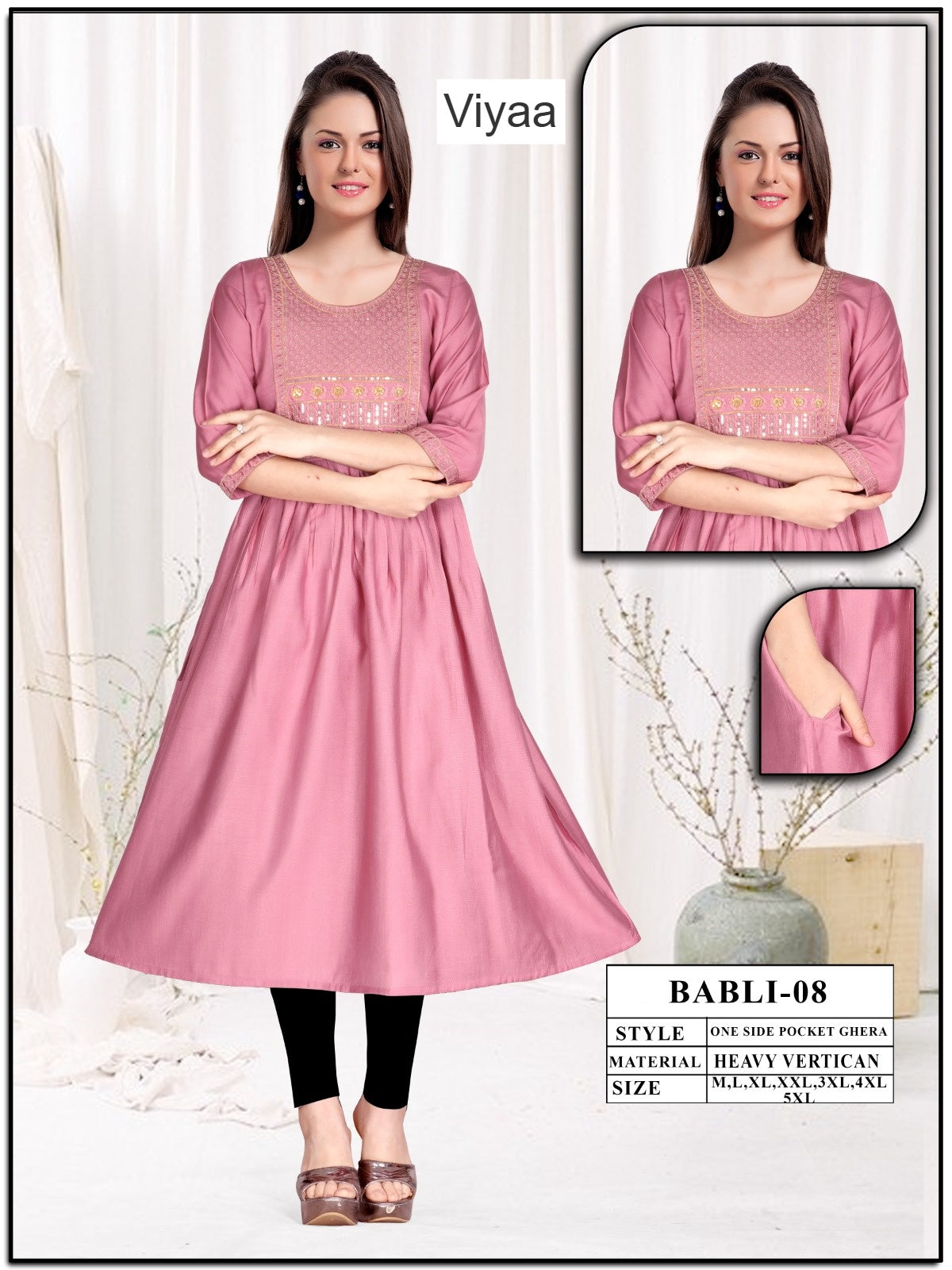 Babli Viyaa Vertican Anarkali Kurtis Manufacturer India