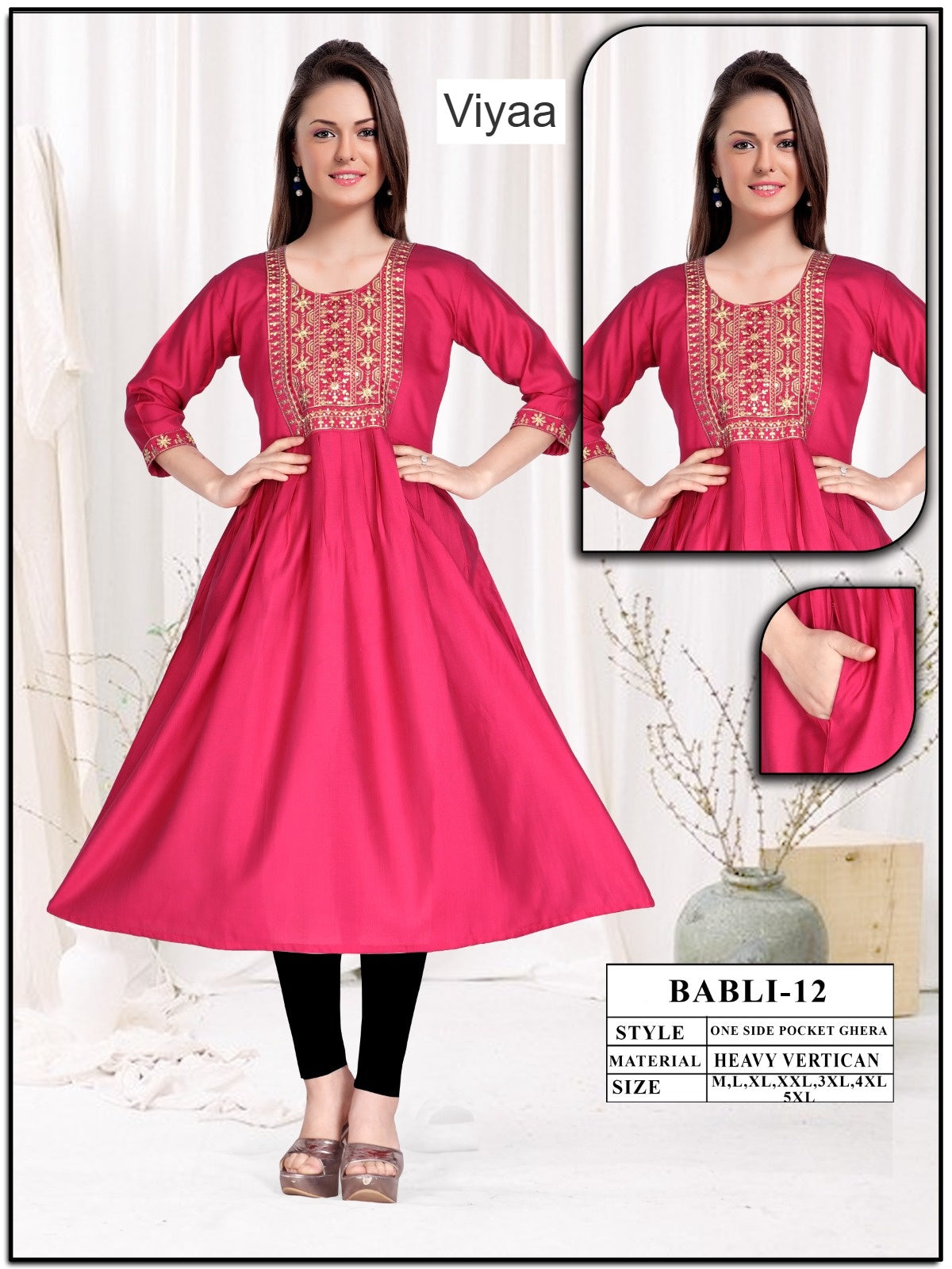 Babli Viyaa Vertican Anarkali Kurtis Manufacturer India