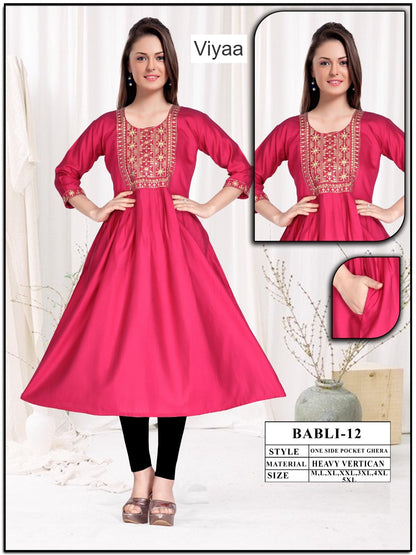 Babli Viyaa Vertican Anarkali Kurtis Manufacturer India