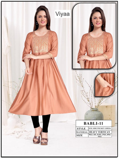 Babli Viyaa Vertican Anarkali Kurtis Manufacturer India