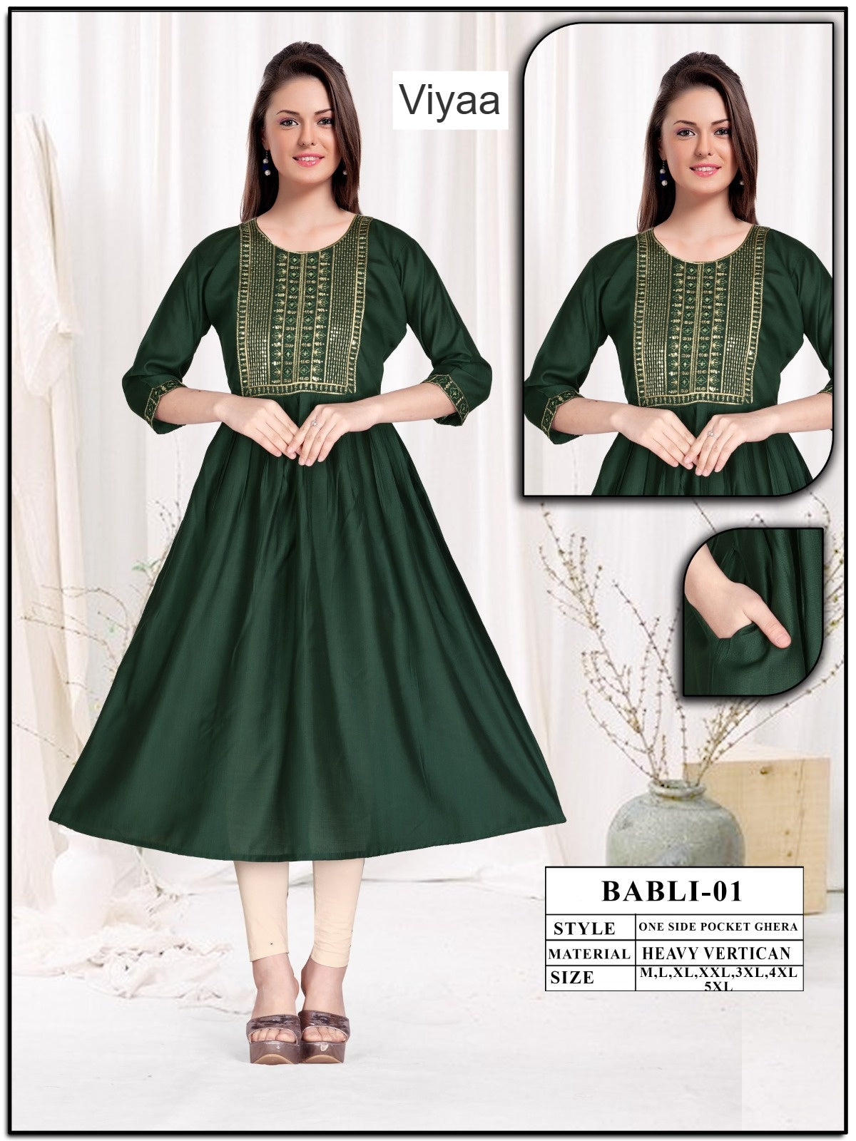 Babli Viyaa Vertican Anarkali Kurtis Manufacturer India