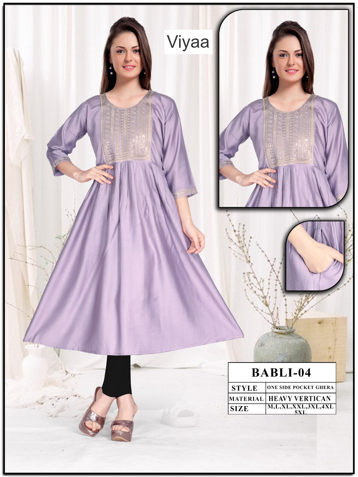 Babli Viyaa Vertican Anarkali Kurtis Manufacturer India