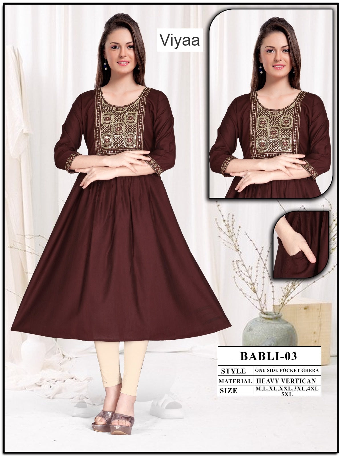 Babli Viyaa Vertican Anarkali Kurtis Manufacturer India