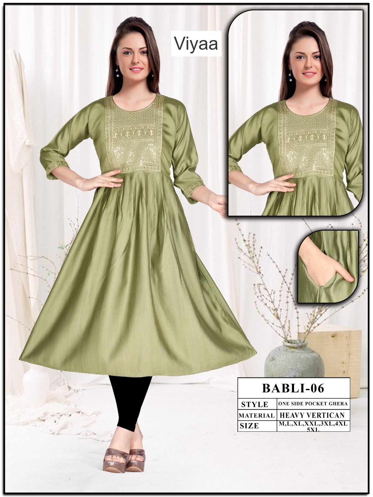 Babli Viyaa Vertican Anarkali Kurtis Manufacturer India