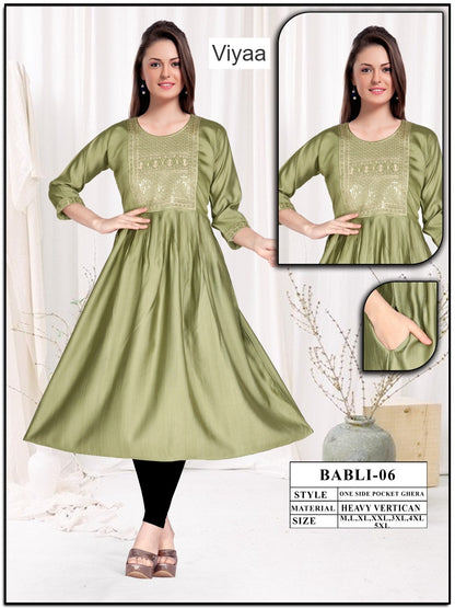 Babli Viyaa Vertican Anarkali Kurtis Manufacturer India