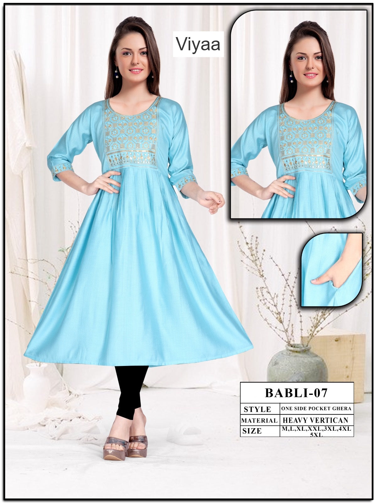 Babli Viyaa Vertican Anarkali Kurtis Manufacturer India