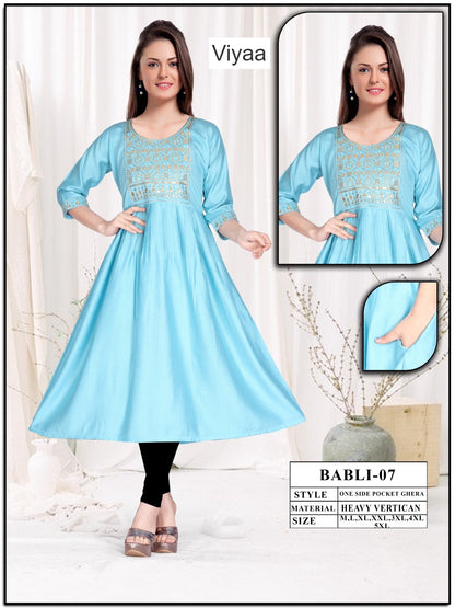 Babli Viyaa Vertican Anarkali Kurtis Manufacturer India