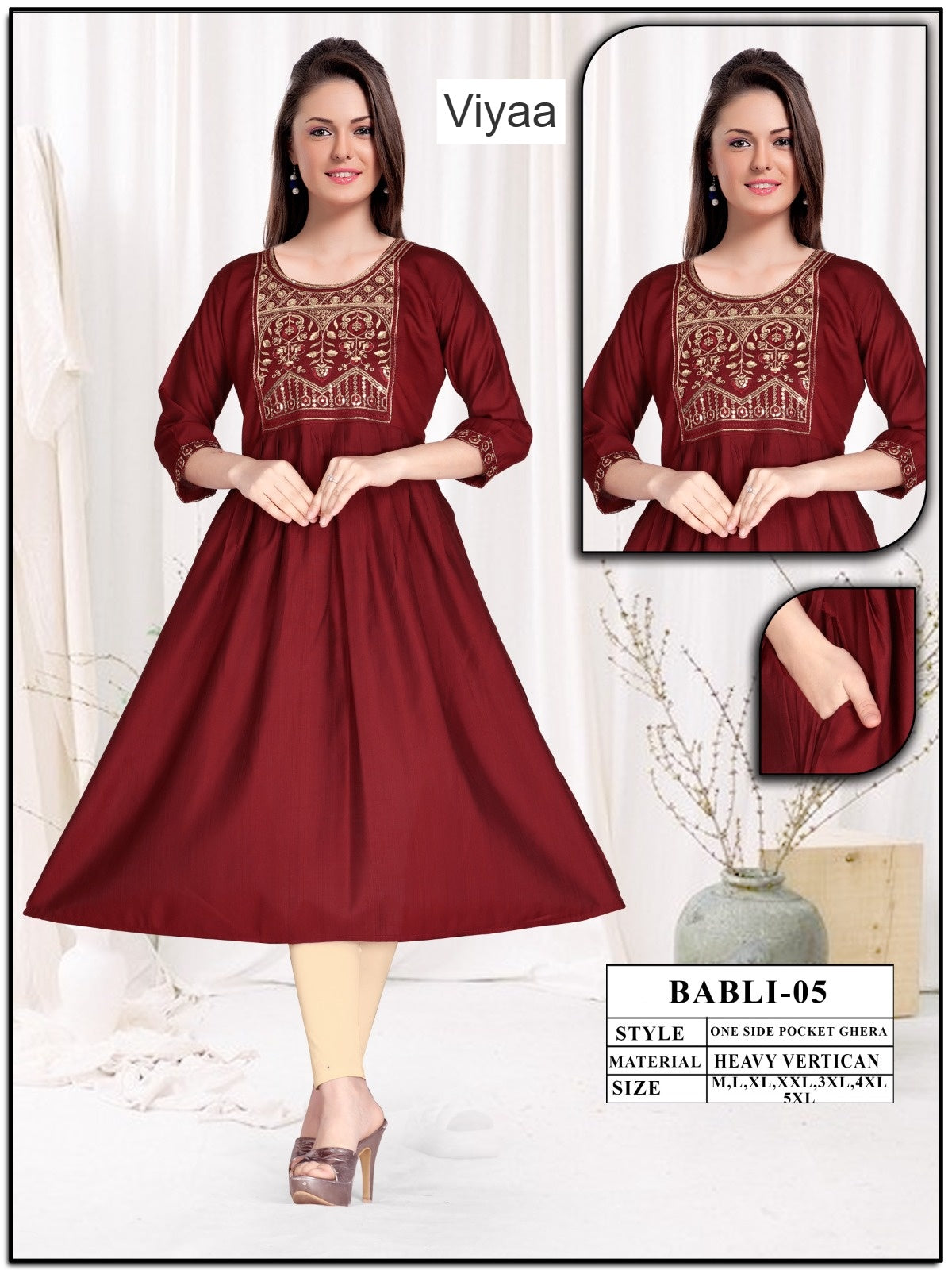 Babli Viyaa Vertican Anarkali Kurtis Manufacturer India